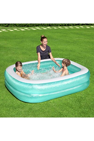 BESTWAY Jumbo 54005 Dikdörtgen Aile Havuzu 2.01m X 1.50m X 51cm Turkuaz