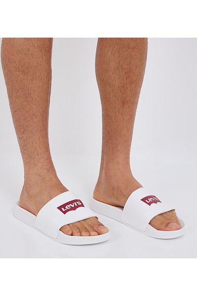 Levi's Men's Logo White Slippers