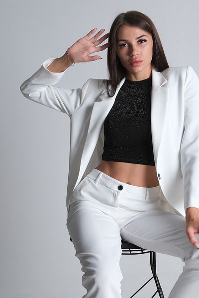 Feminist Ecru Suit - Classic Collar and Jacket0106309
