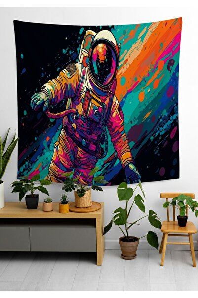 ALAMODECOR Oil Painting Astronaut Model Printed Vintage Anime Model Wall Cove...