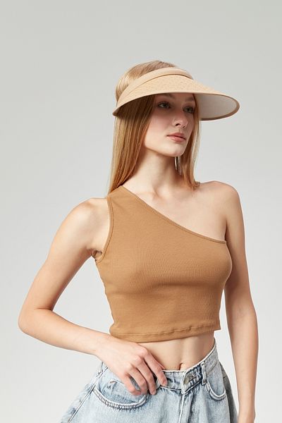 Aghilo Patterned Straw Women's Visor Hat