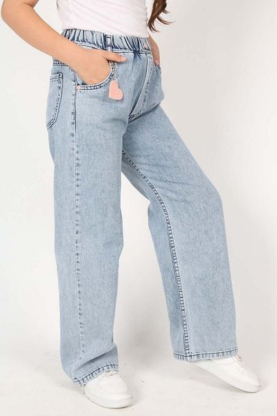 Jannock Girl Child Elastic Waist Jeans, Age 9. 10 years. 11 years old. 12 Years, 13 Years. 14 years old. 15 years old. 16 years old.