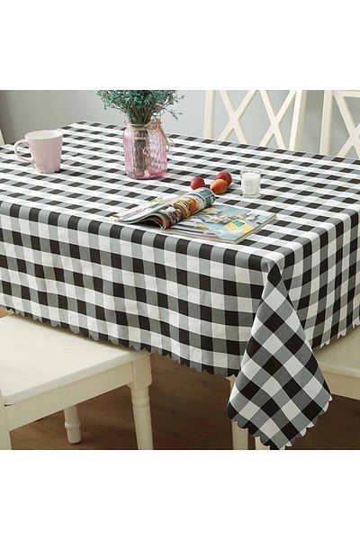 Else Dekor Else Față de masă alb-negru Față de masă pătrată de șah cu model fără griji Față de masă Față de masă Pânză de picnic
