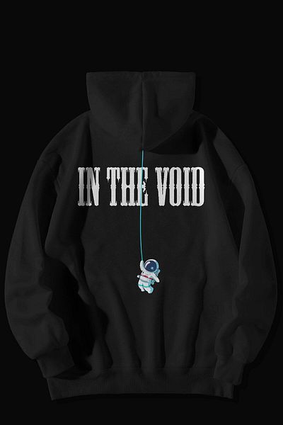 The Baski Astronaut Design Back Printed 100% Cotton Fleece Premium Black Sweatshirt