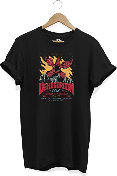 The Baski Crna unisex majica Stranger Things Demogorgon Štampano kratkih ruka...