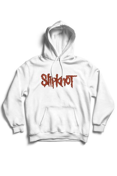 The Baski Φούτερ υψηλής ποιότητας Unisex White Slipknot με κουκούλα 100% βαμβάκι με 3 κλωστές