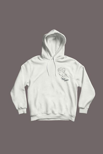 The Baski Hanorac unisex alb Bts Group Min Yoongi Suga Imprimat Premium de înaltă calitate, fără buzunar