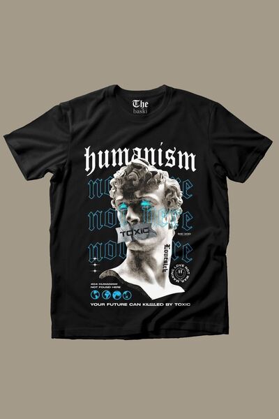 The Baski Unisex crna statua Davida Štampano kratkih rukava T-shirt