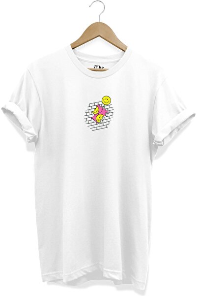 The Baski Beli unisex emotikon osmeha Štampano Cool kratki rukav T-shirt