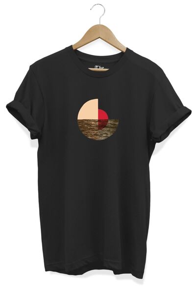The Baski Crna unisex minimalna majica Štampano kratkih rukava T-shirt
