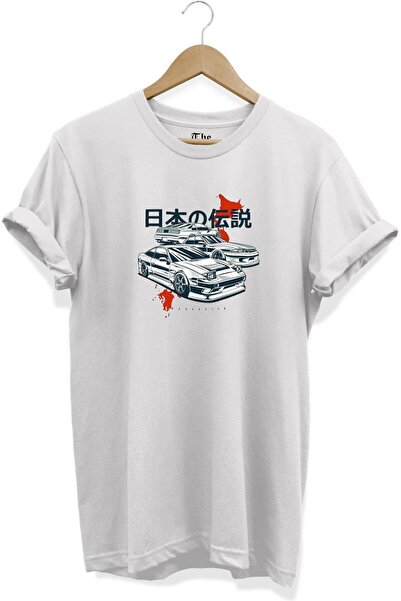 The Baski Beli unisex stari japanski automobil Štampano kratki rukav T-shirt