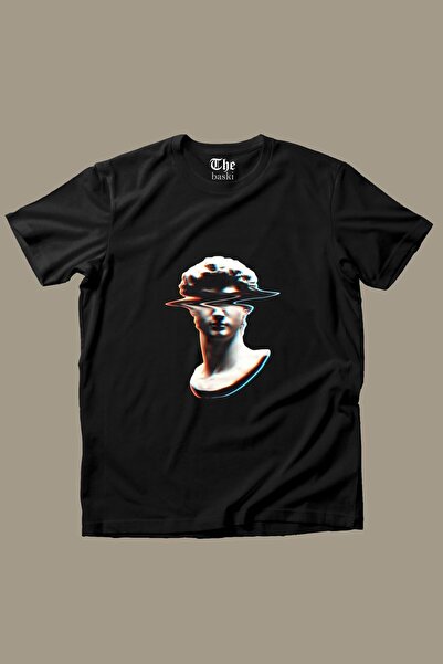 The Baski Crna unisex minimalna šarena skulptura Štampano moderna kratka ruka...