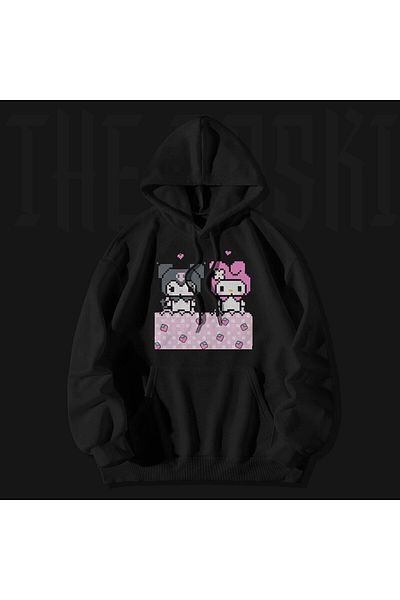 The Baski Детски суитшърт с 3 нишки и щампи Kuromi Craft, 100% памучен полар