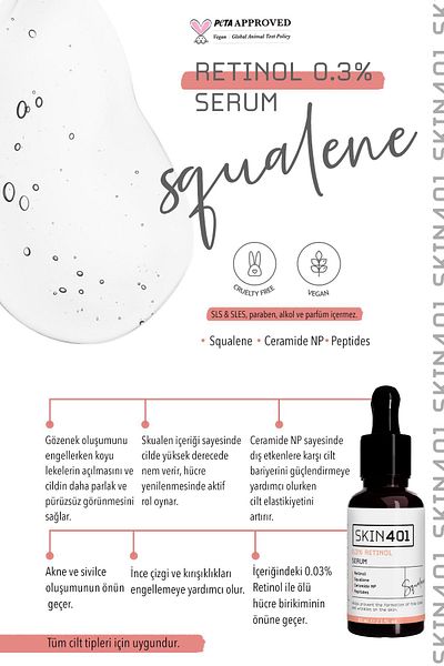 Skin401 0.3% Retinol Smoothing and Renewing Serum 30ml