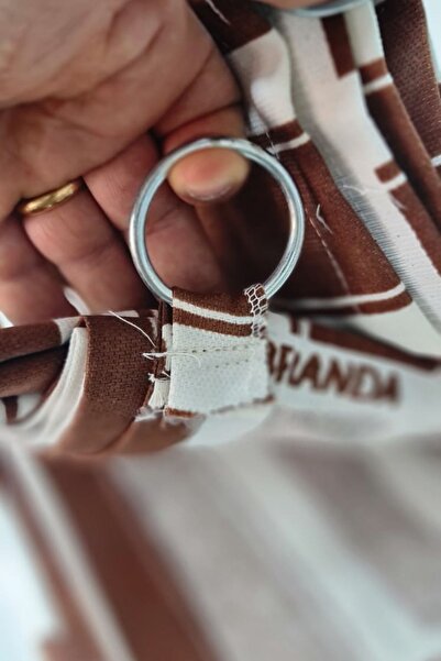 DEVRİM OLİVYA TEKSTİL Halkalı-kahve-beyaz Özel Dikim Lüks Branda Balkon Perdesi Ölçüler--en-x-yüksekliktir