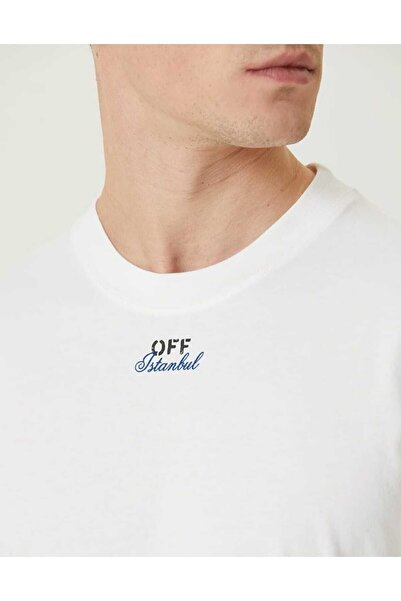 BrandsBoutique Off White Istanbul Logo Beyaz Tshirt