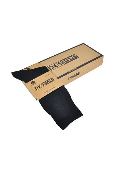 Design Socks Ανδρικές μαύρες 100% βαμβακερές κάλτσες (6 ζευγάρια) σε ειδικό κουτί Kraft - Κάλτσες με σχέδια