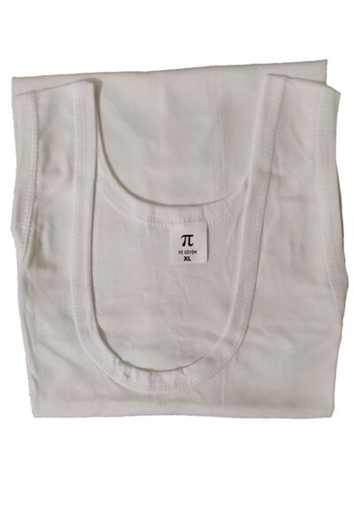 Pi Giyim Πακέτο 6 τεμαχίων Λευκό Κλασικό Ανδρικό Μπλουζάκι