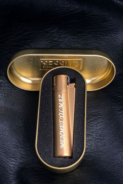 megame ANNELER r günü için Kişiye Özel Isim Baskılı Clipper Metal Çakmak, Gold Clipper Çakmak