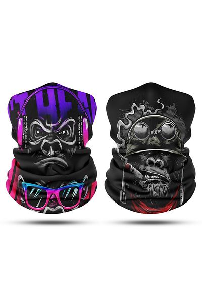 dairaksesuar Set of 2 Men's and Women's Motorcycle Neck Collar Mask - Outdoor
