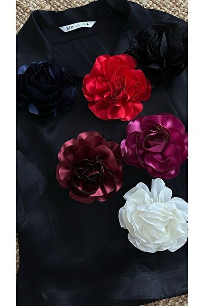 Âlâ Atelier Iğneli Kumaş Çiçek Broş Gül Broş