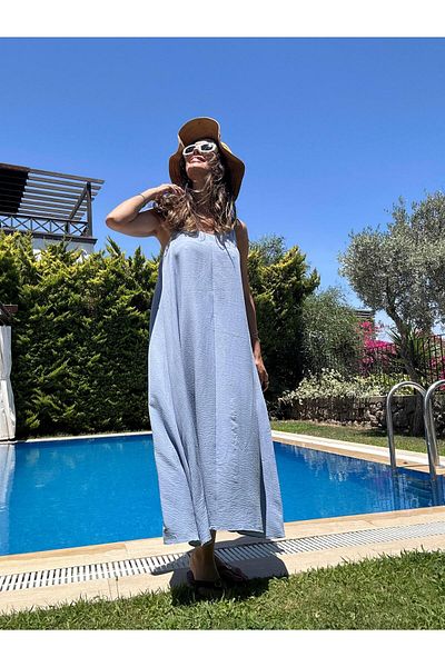 Atelier Derin Rochie cu bretele albastru