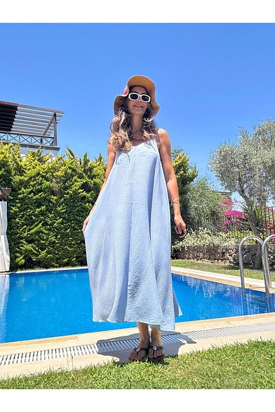 Atelier Derin Rochie cu bretele albastru