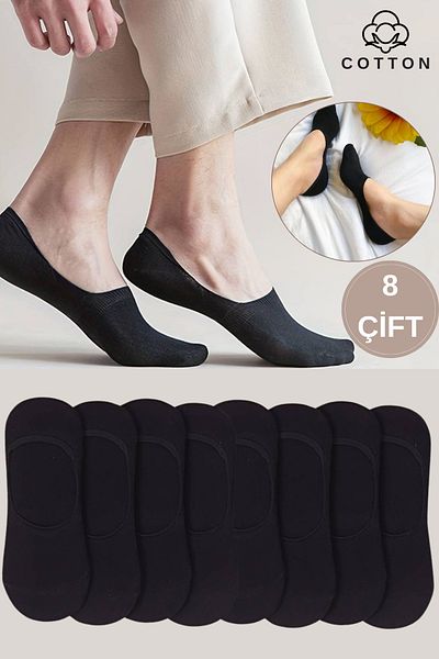 KRAL SOCKS Șosete balerină din bumbac cu model uni pentru bărbați și femei - pachet de 8