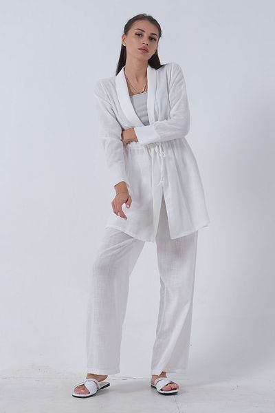 Feminist White Linen Set - Trousers0106319