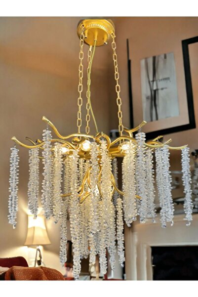 NZL Lighting Luxury Gold - Altın Kaplama Serip Avize - Salon / Oturma Odası -...