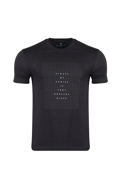 Tony Montana Μπλουζάκι Oversize Crew Neck 100% βαμβακερό κοντομάνικο χτενισμένο βαμβακερό