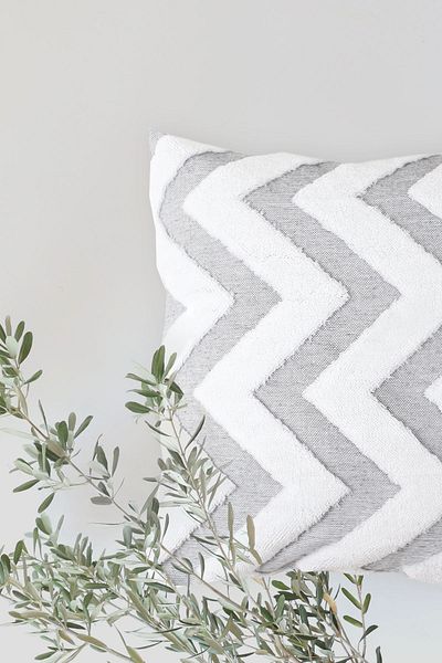 HAMUR Husă de pernă decorativă cu model boem cu design special, linie gri