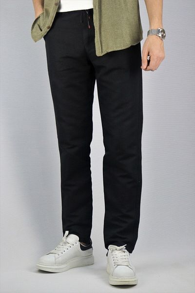 inpool Men's Oversize Side Pocket Confort Original Linen Slim Fit Trousers
