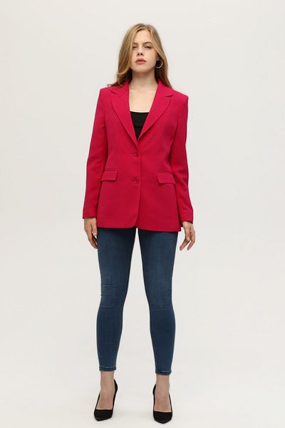 Feminist Padded Lined Blazer Jacket Fuchsia0105110