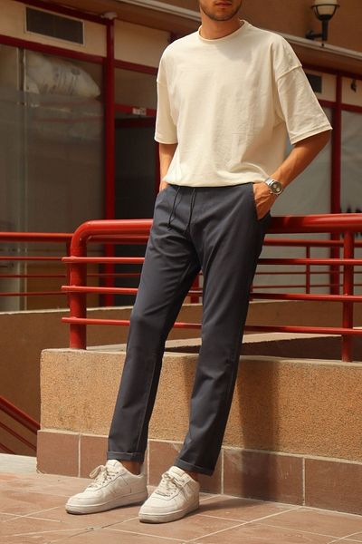 inpool Summer Elastic Waist Sulfide Men's Trousers