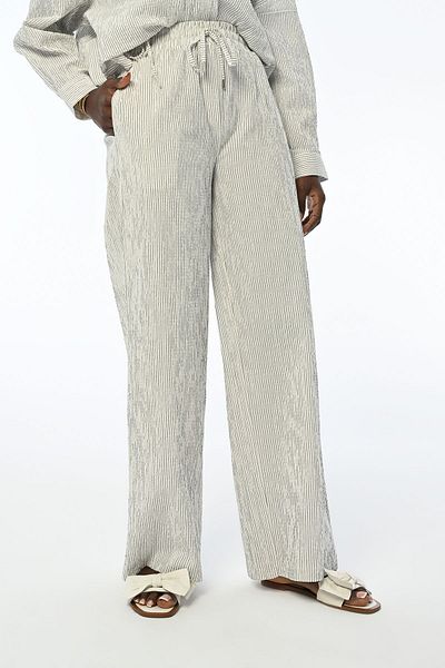 Orfeo Negro WOMEN'S STRIPED WAIST RUBBERED COMFORTABLE FIT PANT