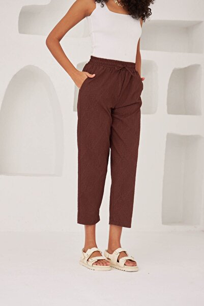 Orfeo Negro GEOMETRIC PATTERNED COMFORTABLE FIT FABRIC TROUSERS