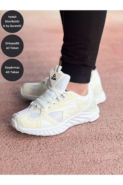 Peak T-amoi Ew0297h Unisex White Non-Slip Sole Orthopedic Comfortable Lightweight Daily Walking Running Sports Shoes