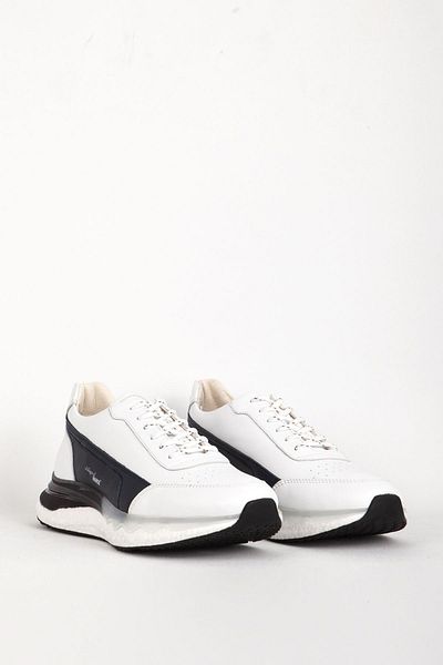 MARCOMEN Ανδρικά δερμάτινα casual παπούτσια 19465 Model Navy Blue
