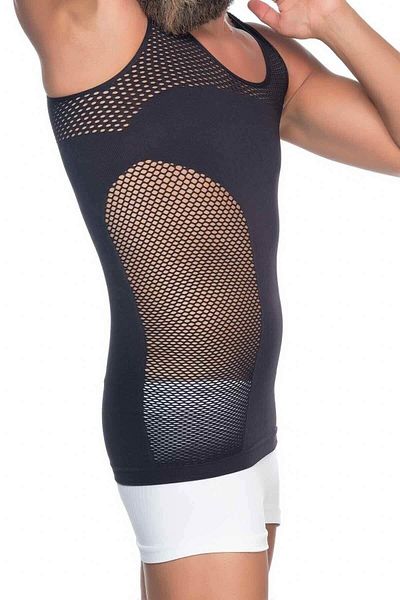 Emay Μαύρο E1006 Mesh Ανδρικό εσώρουχο κορσέ