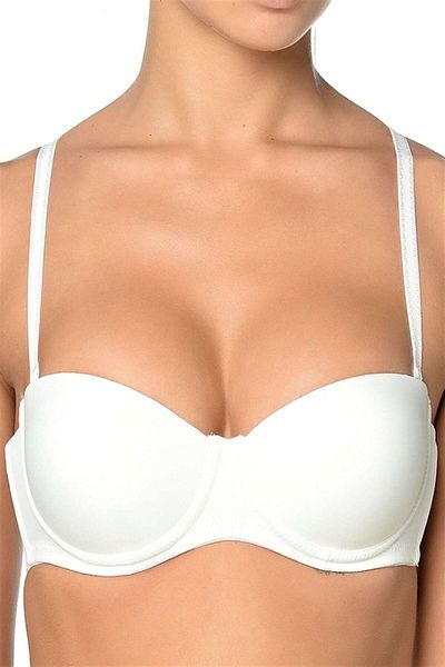 Orkide Women's Ecru Non-Supported Strapless Transparent Classic Bra New Season