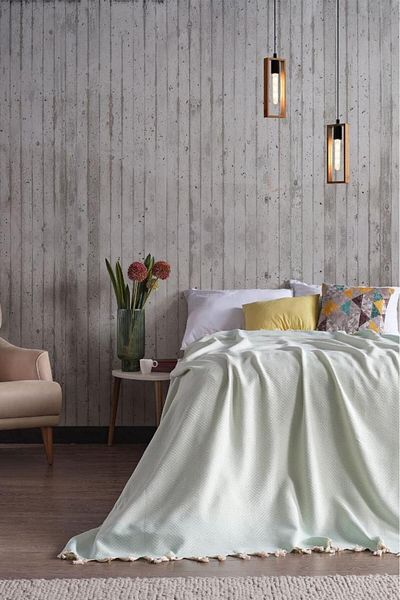 Miabella Home Pique Double, Summer Pique 100% Cotton, Double Bedspread, Tasseled Edge, Soft