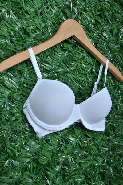 Le Jardin Women's White Micro Covered Earless Padded Padded Bra 7050