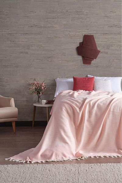 Miabella Home Pique Double, Summer Pique 100% Cotton, Double Bedspread, Tasseled Edge, Soft