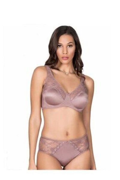 Le Jardin 5035-b Set sutien cu bretele late din dantela acoperită moale, cu sârmă, fără sprijin, roz nurcă 90