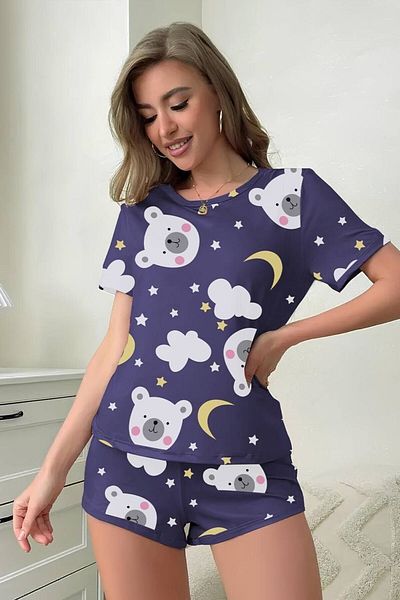 AURA Set pantaloni scurți cu mânecă scurtă pentru femei PolarBear8
