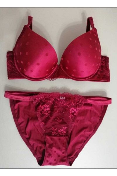 Orkide Set de sutien cu cupă întreagă cu cactus roșu Claret Sezon Nou