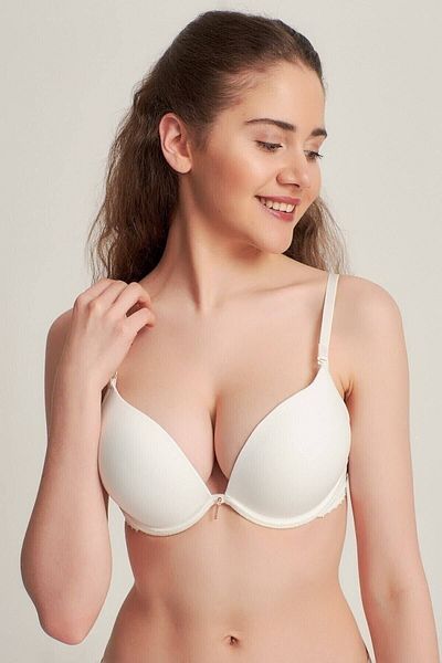 Le Jardin Γυναικείο σουτιέν White Musette Push up Size 2 Large Showing Bra 7034