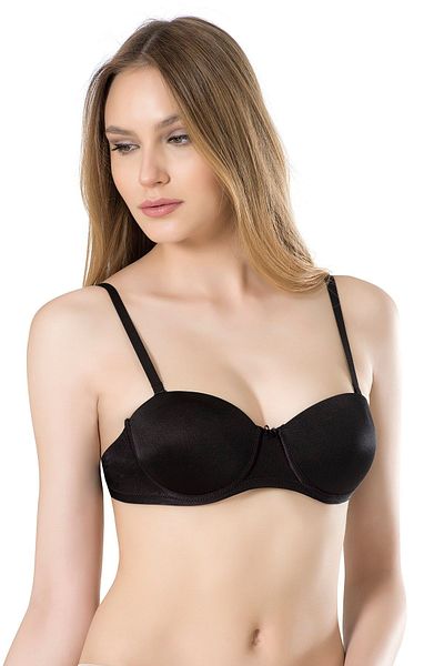 Fabony 3021 Basic Back Διάφανο Μαύρο Σουτιέν χωρίς υποστήριξη