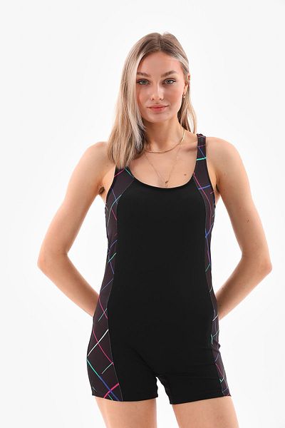 segiza Gemusterter Jumpsuit mit Shorts - Badeanzug Schwimmer